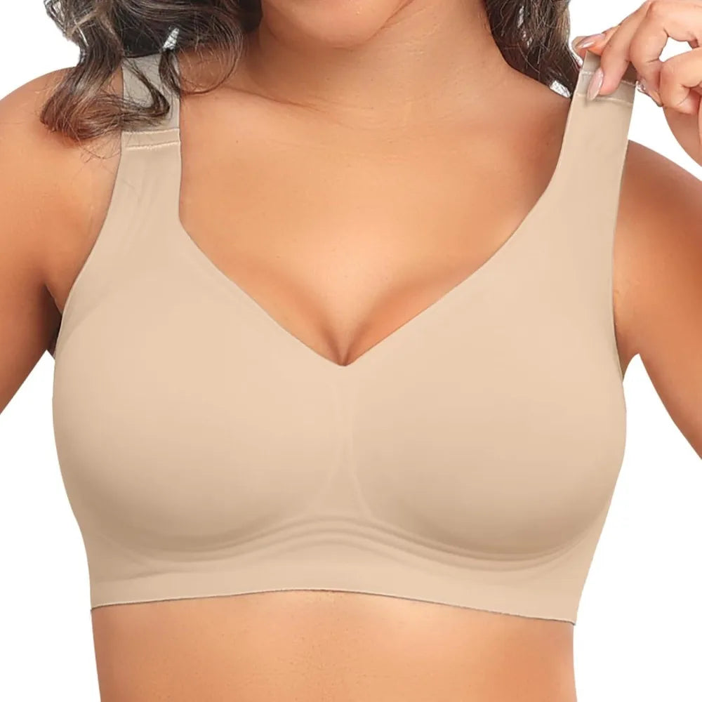 Women's Seamless Underwire Support Bra with Full Coverage for Comfort and Softness
